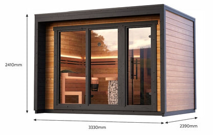 Leil® Patio M 5 Person Outdoor Sauna with Changing Room