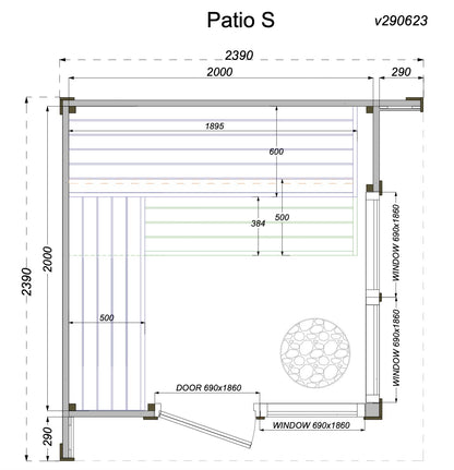 Leil® Patio S 4-5 Person Outdoor Sauna