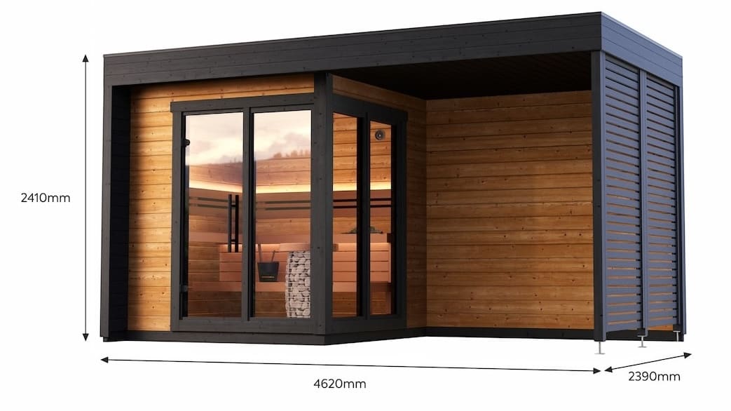 Leil® Patio S Plus 4 Person Outdoor Sauna