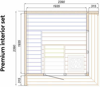 Leil® Primo Corner 4 Person Outdoor Sauna