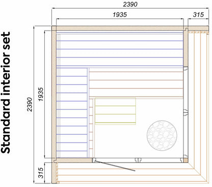 Leil® Primo Corner 4 Person Outdoor Sauna
