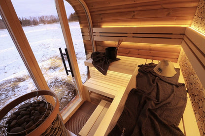 Leil® Round Cube Mini Outdoor Sauna 4-5 Person