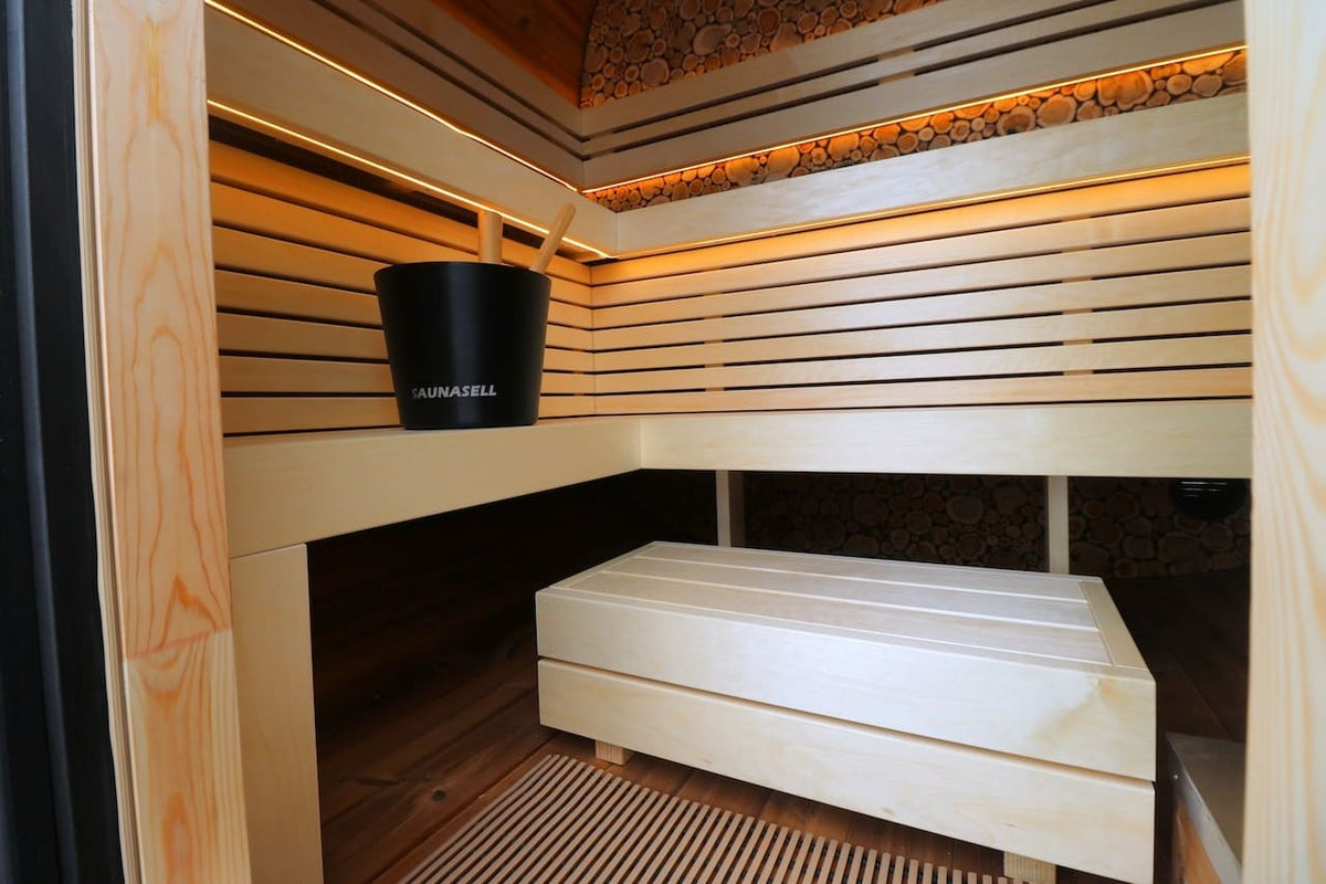 Leil® Round Cube Mini Outdoor Sauna 4-5 Person