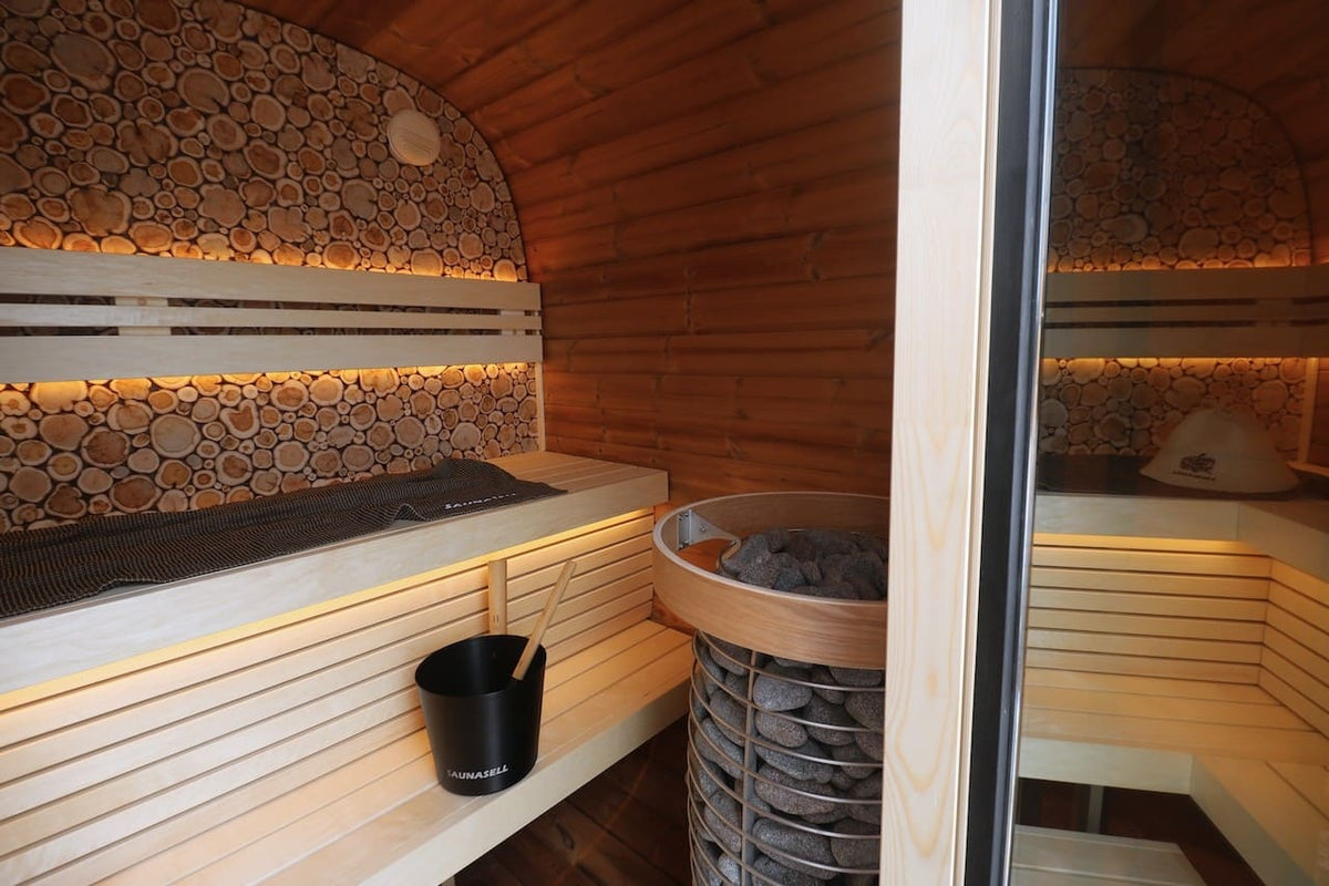 Leil® Round Cube Mini Outdoor Sauna 4-5 Person