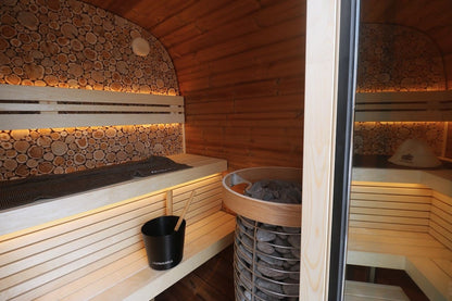 Leil® Round Cube Mini Outdoor Sauna 4-5 Person