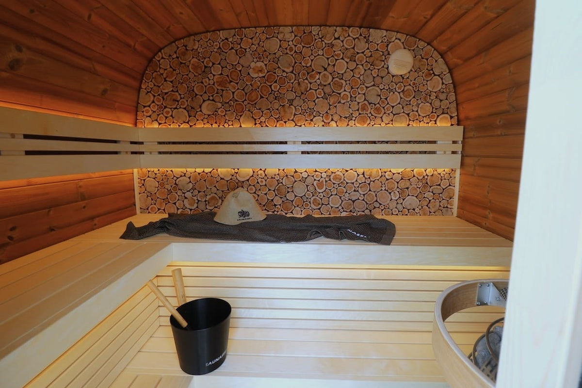 Leil® Round Cube Mini Outdoor Sauna 4-5 Person