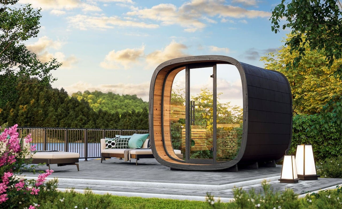 Leil® Round Cube Mini Outdoor Sauna 4-5 Person
