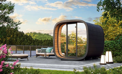 Leil® Round Cube Mini Outdoor Sauna 4-5 Person