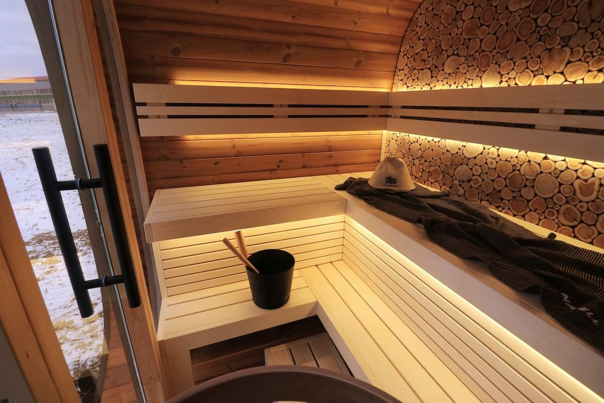 Leil® Round Cube Mini Outdoor Sauna 4-5 Person