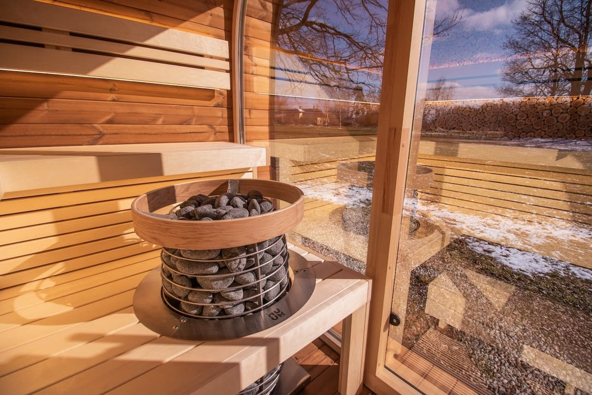 Leil® Round Cube Relax Outdoor Sauna 6 Person