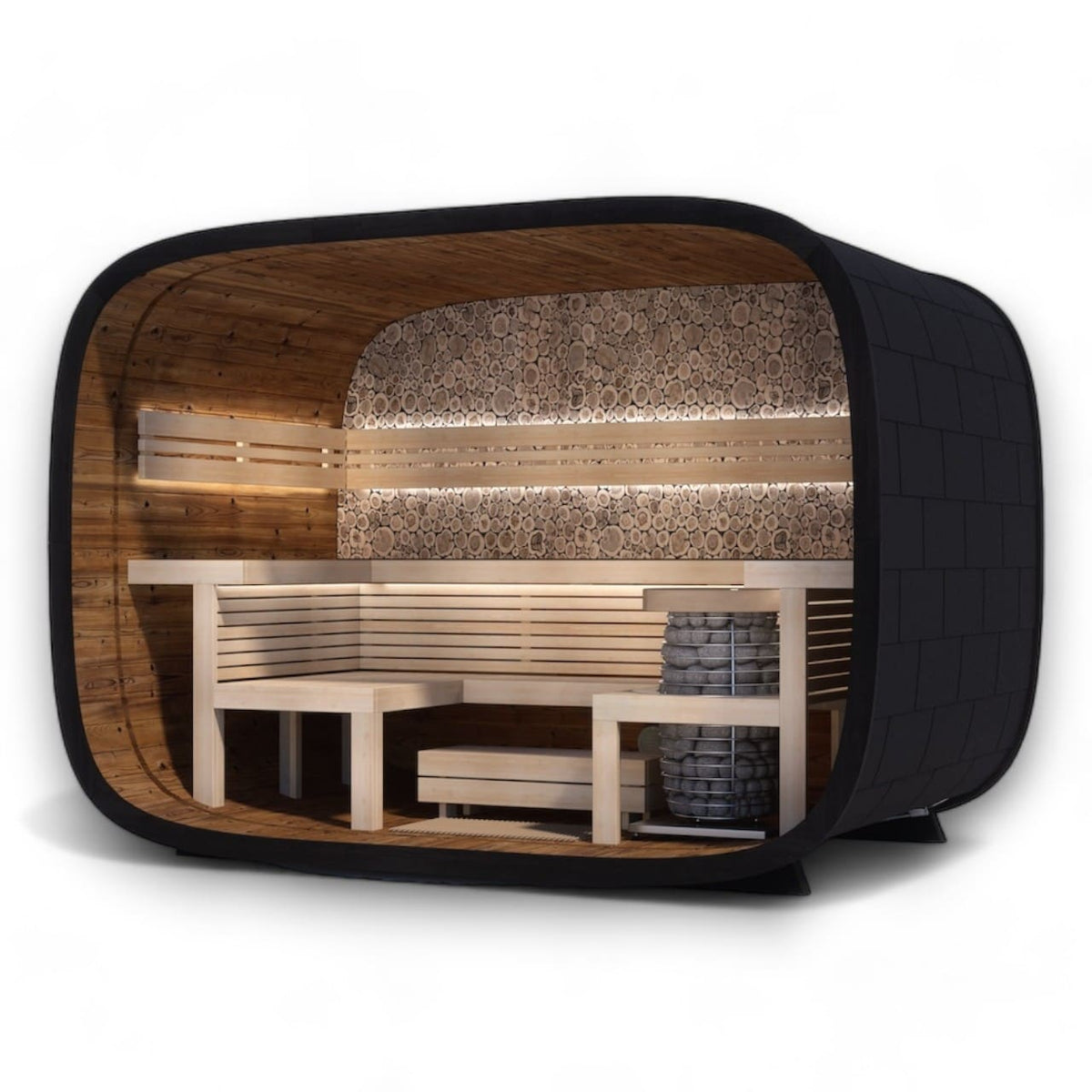 Leil® Round Cube Relax Outdoor Sauna 6 Person