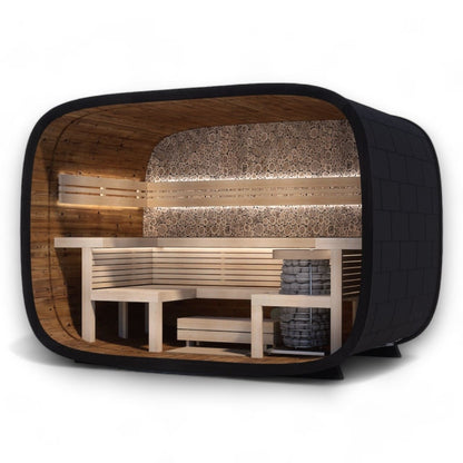 Leil® Round Cube Relax Outdoor Sauna 6 Person