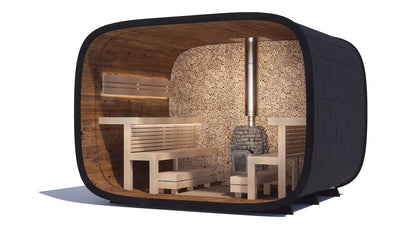 Leil® Round Cube Single Outdoor Sauna 6-8 Person
