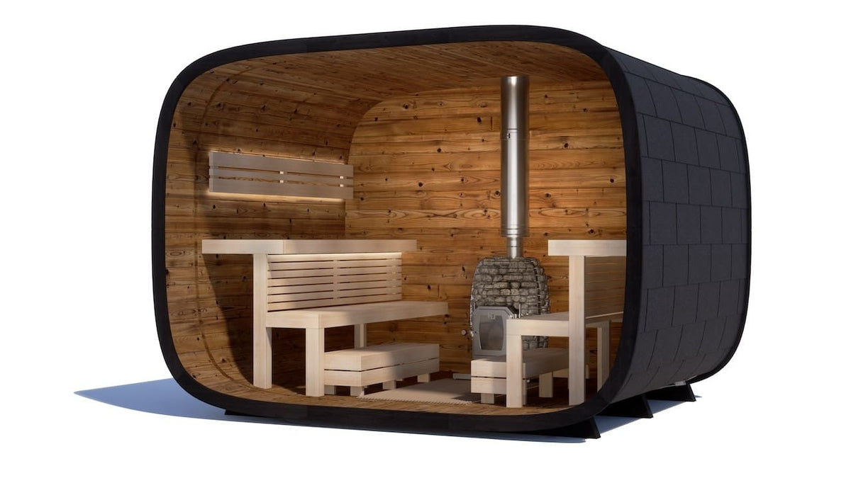 Leil® Round Cube Single Outdoor Sauna 6-8 Person