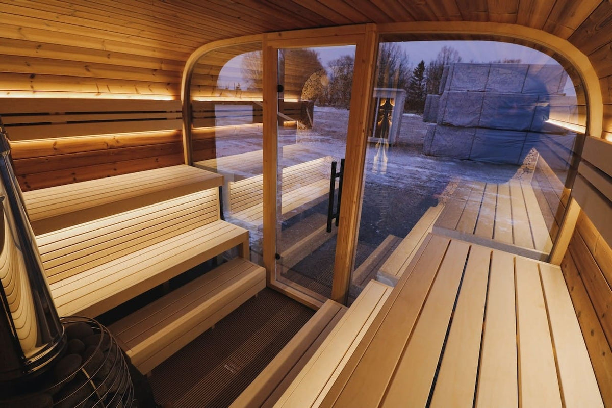 Leil® Round Cube Single Outdoor Sauna 6-8 Person