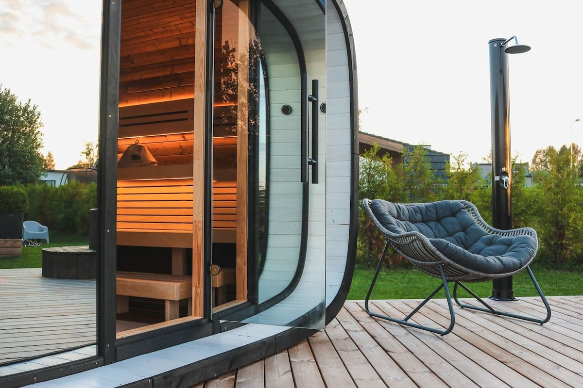 Leil® Round Cube Single Outdoor Sauna 6-8 Person