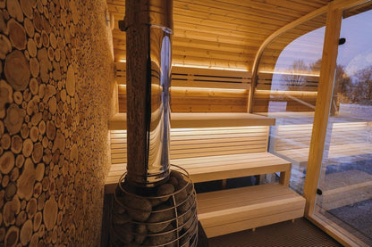 Leil® Round Cube Single Outdoor Sauna 6-8 Person