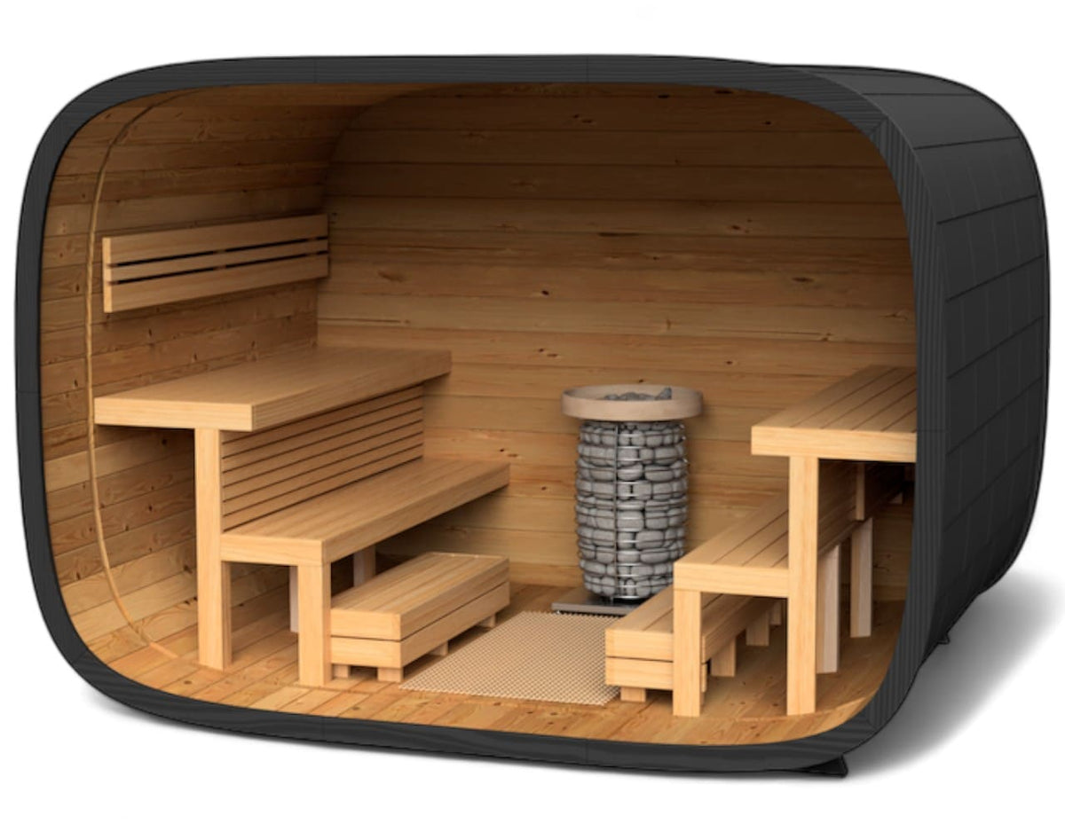 Leil® Round Cube Single Outdoor Sauna 6-8 Person