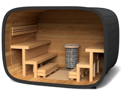 Leil® Round Cube Single Outdoor Sauna 6-8 Person