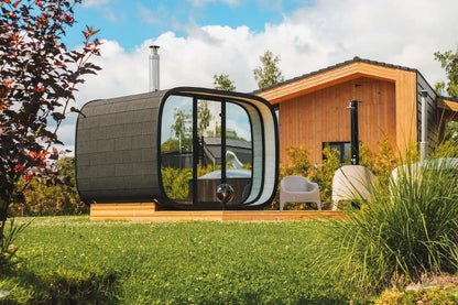 Leil® Round Cube Single Outdoor Sauna 6-8 Person