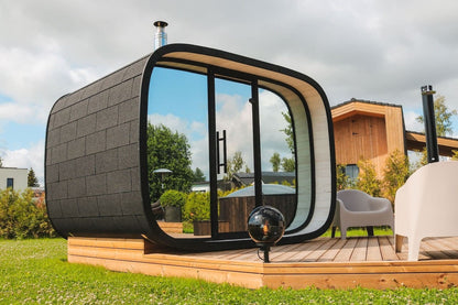 Leil® Round Cube Single Outdoor Sauna 6-8 Person