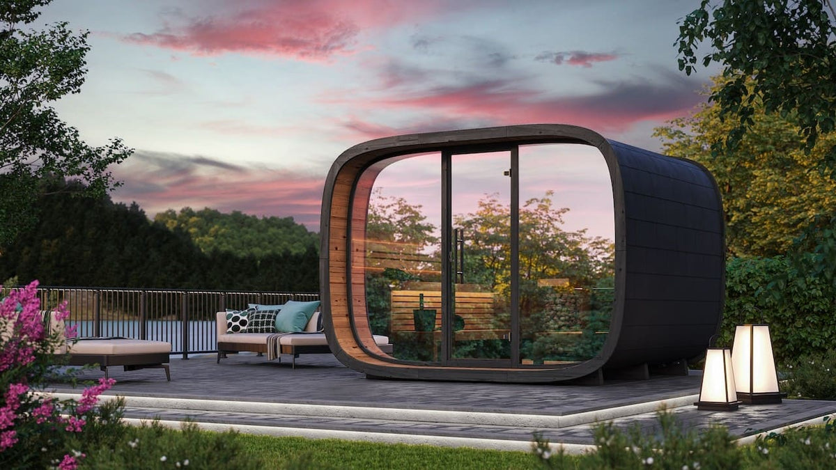 Leil® Round Cube Single Outdoor Sauna 6-8 Person