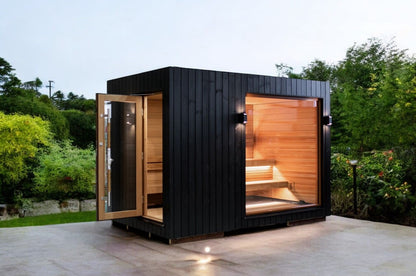 Saunum AirCube Double Outdoor Sauna 5 Seater with Changing Room