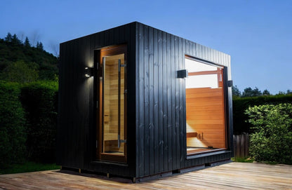 Saunum AirCube Double Outdoor Sauna 5 Seater with Changing Room