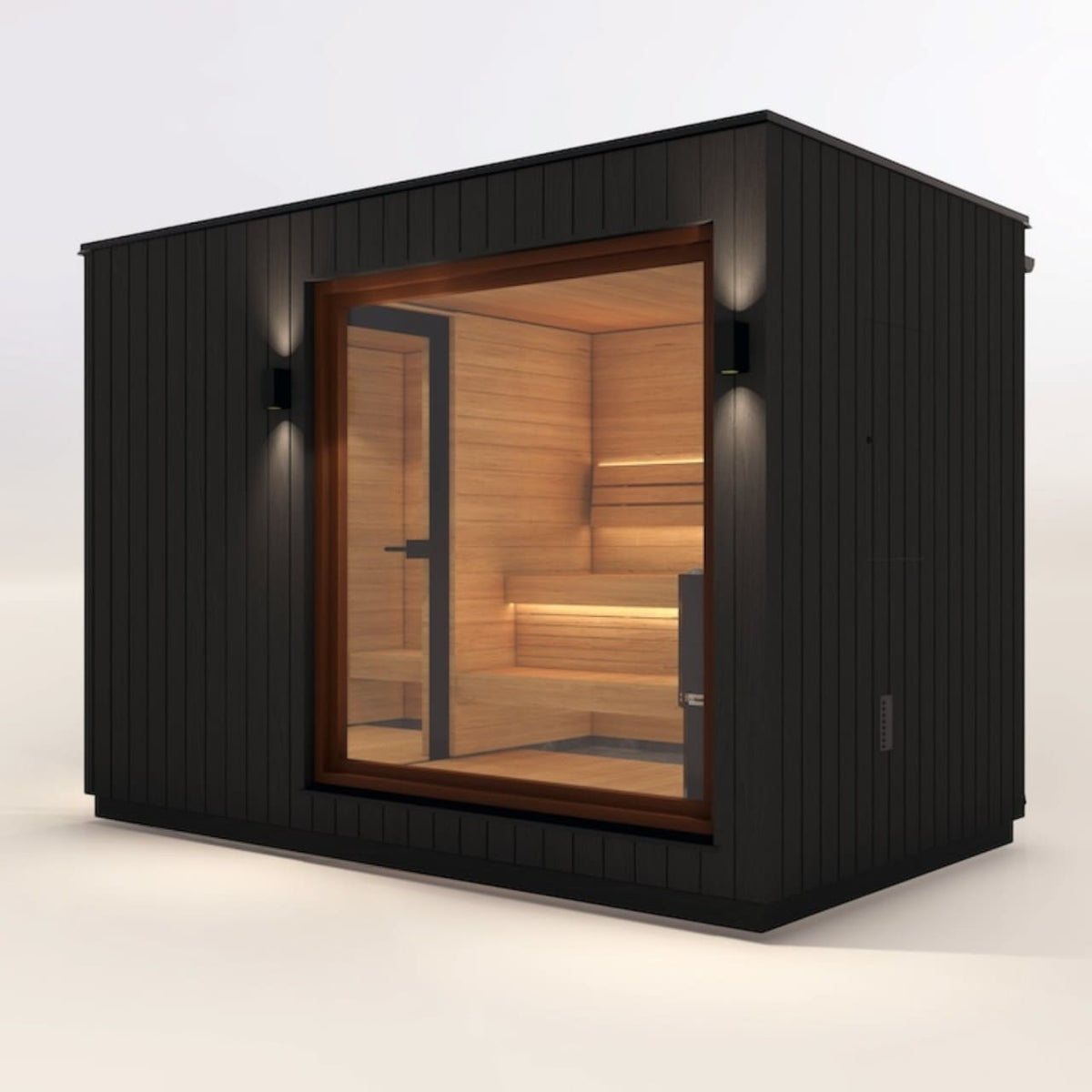 Saunum AirCube Double Outdoor Sauna 5 Seater with Changing Room