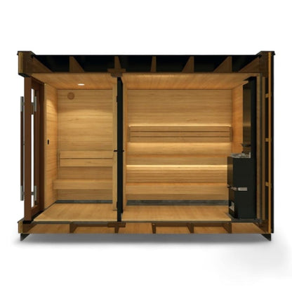 Saunum AirCube Double Outdoor Sauna 5 Seater with Changing Room