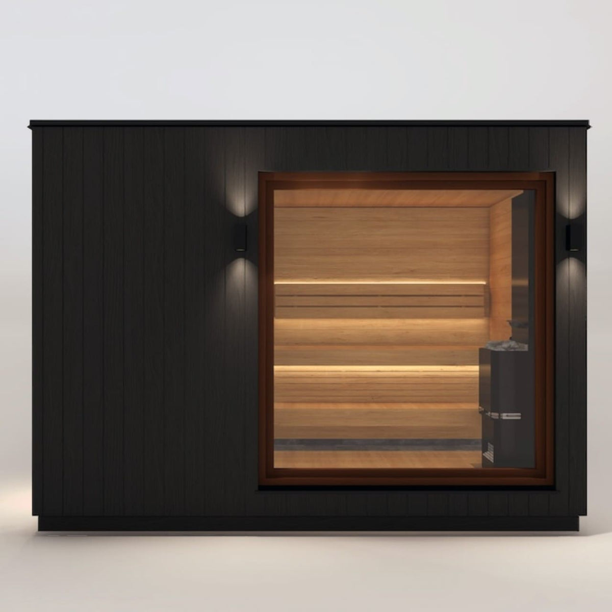Saunum AirCube Double Outdoor Sauna 5 Seater with Changing Room